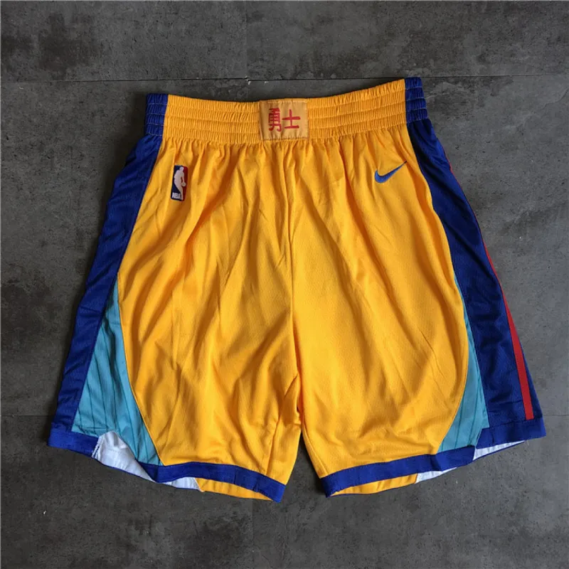 Golden State Warriors Yellow Basketball Shorts