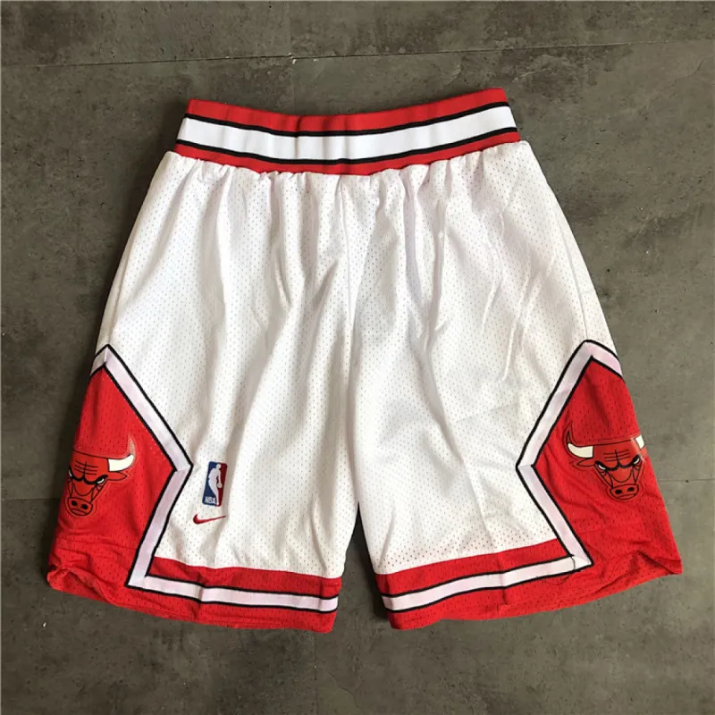 Short de basket blanc « Throwback » des Chicago Bulls