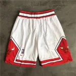 Short de basket blanc « Throwback » des Chicago Bulls