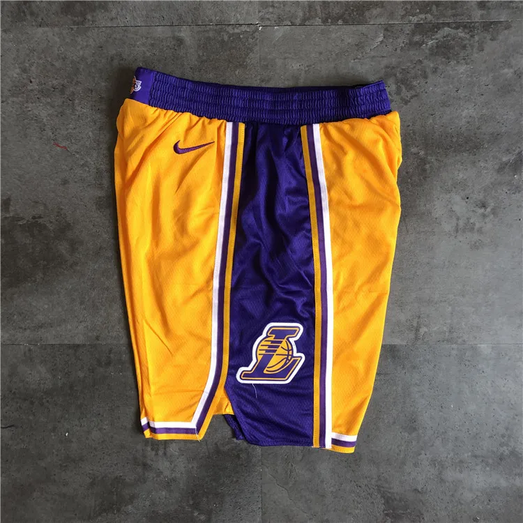 Los Angeles Lakers 2019 Yellow Basketball Shorts