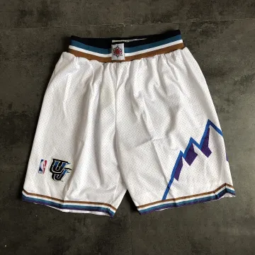 Utah Jazz Throwback White Basketball Shorts