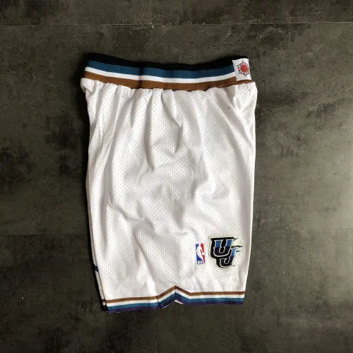 Utah Jazz Throwback White Basketball Shorts