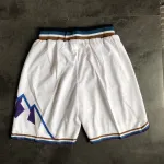Weiße Basketball-Shorts im Retro-Stil der Utah Jazz