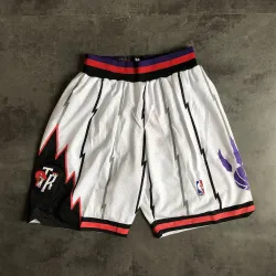 Toronto Raptors Throwback White Basketball Shorts - product photo Toronto Raptors Throwback White Basketball Shorts