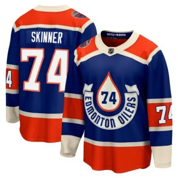 Maillot de joueur haut de gamme « Royal » 2023 NHL Heritage Classic de Stuart Skinner (Edmonton Oilers)