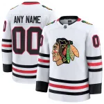 Chicago Blackhawks Auswärts-Premium-Trikot nach Maß – Weiß