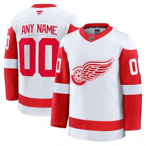 Camisola Personalizada Premium dos Detroit Red Wings para jogos fora de casa - Branca