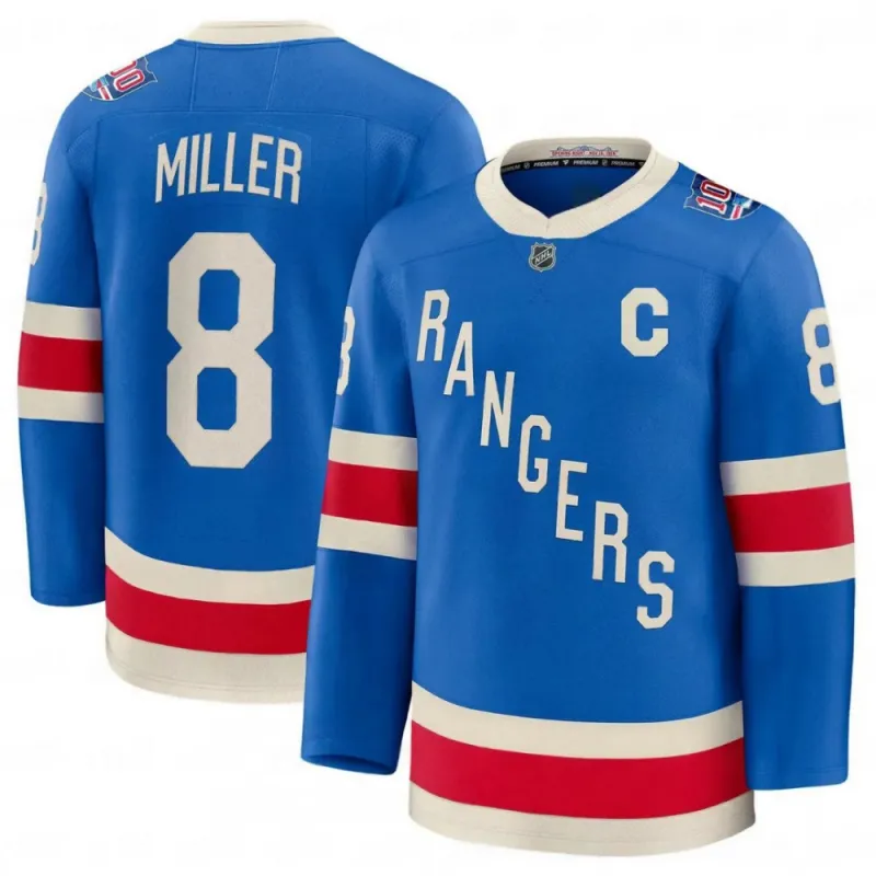 Men’s New York Rangers JT Miller Blue Centennial Premium Jersey