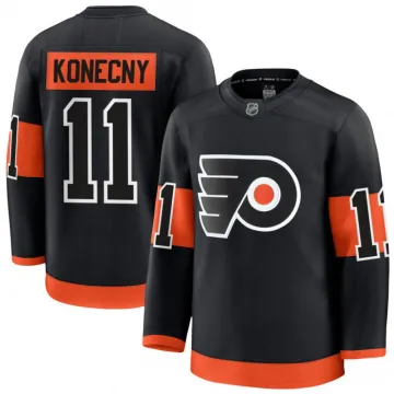 Men's Philadelphia Flyers Travis Konecny Black Alternate Premium Jersey