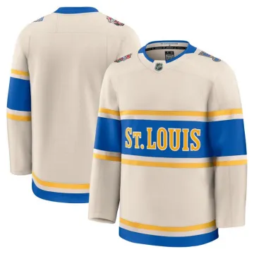 Camisola Premium em Branco dos St. Louis Blues para o NHL Winter Classic 2025 - Creme