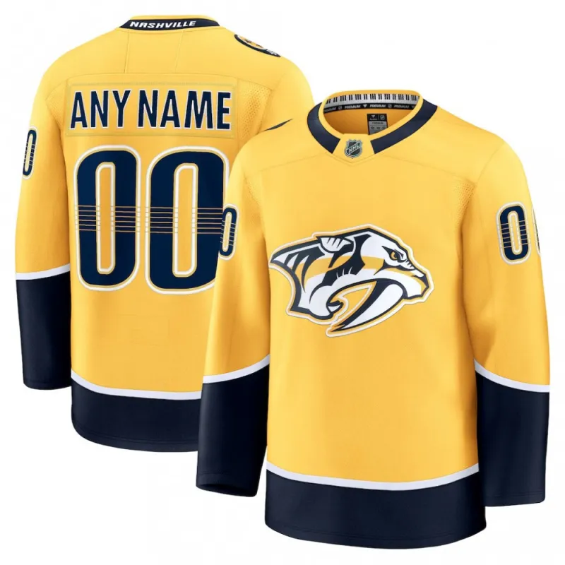 Nashville Predators Home Premium Custom Jersey – Yellow