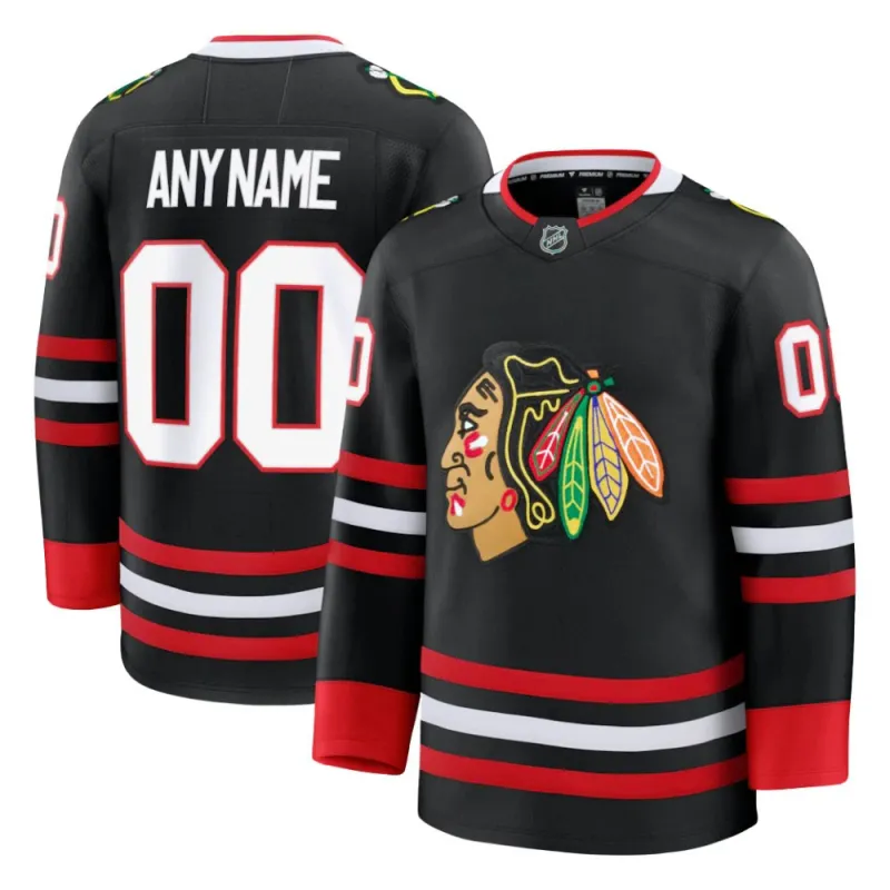 Chicago Blackhawks Black Alternate Premium Custom Jersey