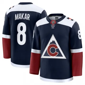 Camisa Premium Alternativa dos Colorado Avalanche para Homem, Cale Makar, Azul-marinho