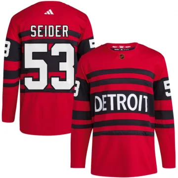 Maglia da giocatore autentica adidas Reverse Retro 2.0 di Moritz Seider dei Detroit Red Wings - Rossa