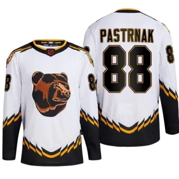 David Pastrnak Camisola branca com retrocesso Retro Premium dos Boston Bruins
