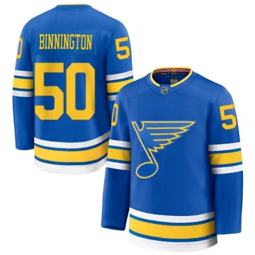 Camiseta de jugador Premium de Jordan Binnington de los St. Louis Blues (para jugar en casa) - Azul
