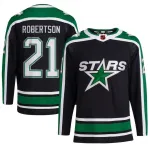 Maglia da giocatore autentica Jason Robertson dei Dallas Stars, modello Black Reverse Retro 2.0