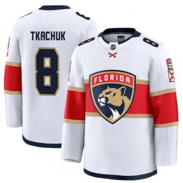 Camisa de jogador premium do Brady Tkachuk dos Florida Panthers (fora de casa) - Branca