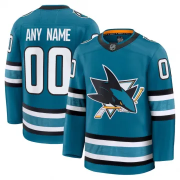 Men's San Jose Sharks Teal Home Premium Custom Jersey