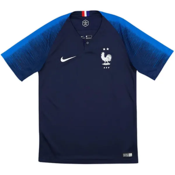2018 France Home Retro Jersey - A-Grade Quality Detail View
