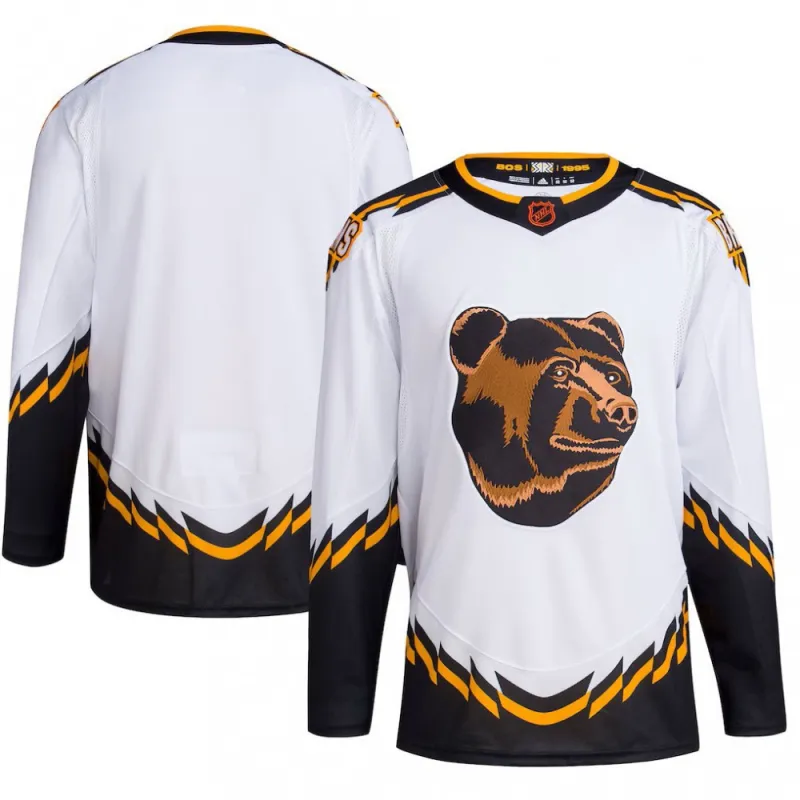Maglietta Boston Bruins White Reverse Retro Premium