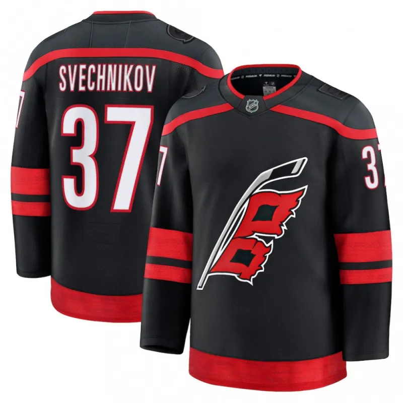 Camisa Premium Preta de Casa dos Carolina Hurricanes para Homem – Andrei Svechnikov
