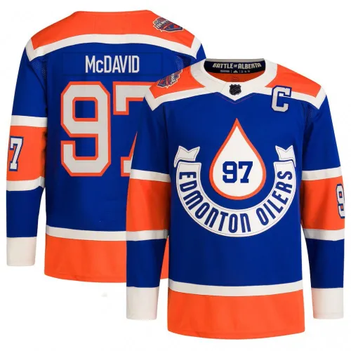 Connor McDavid Edmonton Oilers Royal 2023 NHL Heritage Classic Premium Player Jersey
