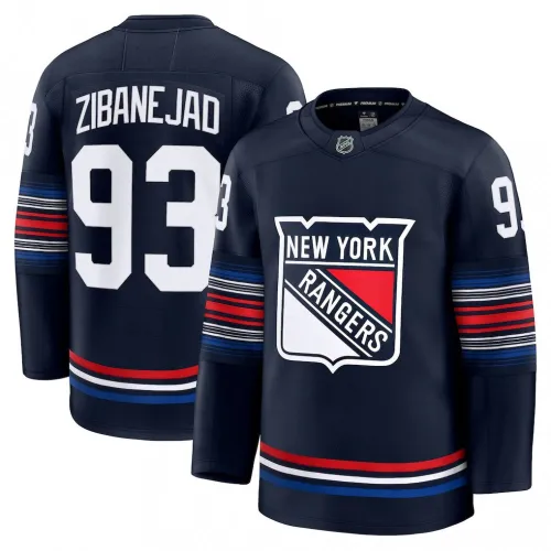 Heren New York Rangers Mika Zibanejad Navy Alternate Premium Jersey