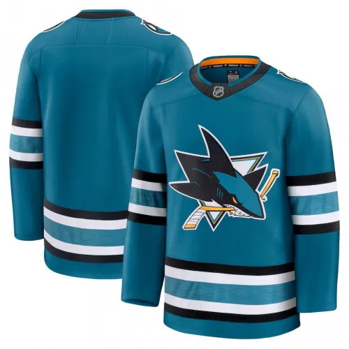 Maillot Premium domicile bleu sarcelle des San Jose Sharks pour homme