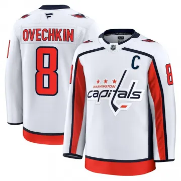 Maglia Premium da trasferta di Alexander Ovechkin Washington Capitals - Bianco