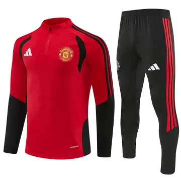 26/27 Manchester United Half-Zip Tracksuit Red and Black