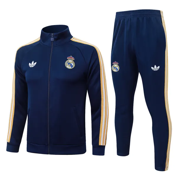 2026/27 Real Madrid Jacket Tracksuit full-zip Dark Blue - A-Grade Quality Detail View