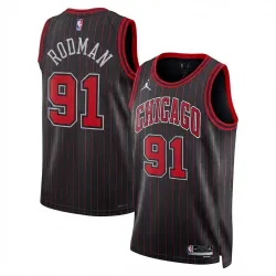Dennis Rodman Chicago Bulls Jordan Brand Unisex Black Swingman Jersey - Statement Edition - product photo Camisola Swingman unissexo preta Dennis Rodman dos Chicago Bulls da Jordan Brand – Edição Statement