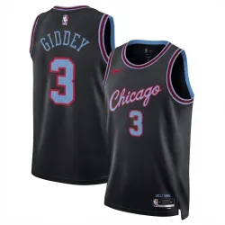 Camisa Swingman unissexo Nike de Josh Giddey dos Chicago Bulls, Edição City 2025/26, preta
