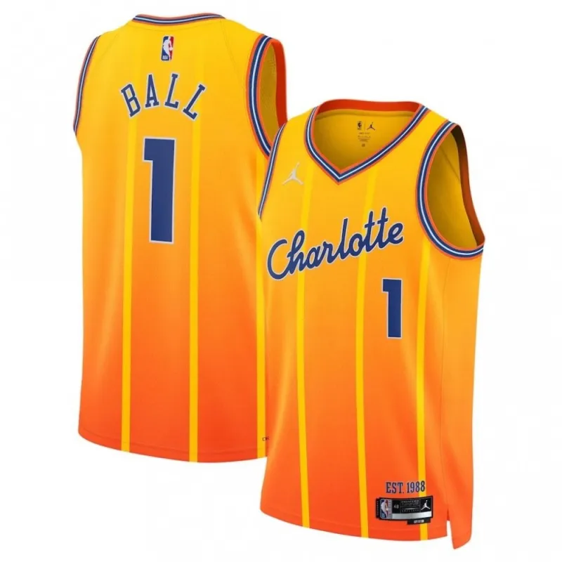 LaMelo Ball Charlotte Hornets Jordan Brand Orange 2025/26 City Edition Swingman Jersey