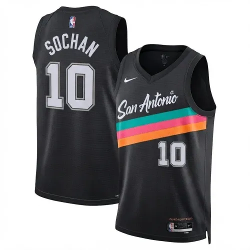 Jeremy Sochan San Antonio Spurs Nike Unisex 2025/26 Black Swingman Jersey - City Edition
