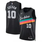 Jeremy Sochan San Antonio Spurs Nike Unisex 2025/26 Black Swingman Jersey - City Edition