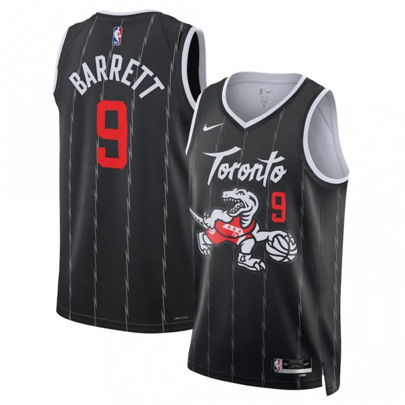 RJ Barrett Toronto Raptors Nike Unisex 2025/26 Black Swingman Jersey – City Edition