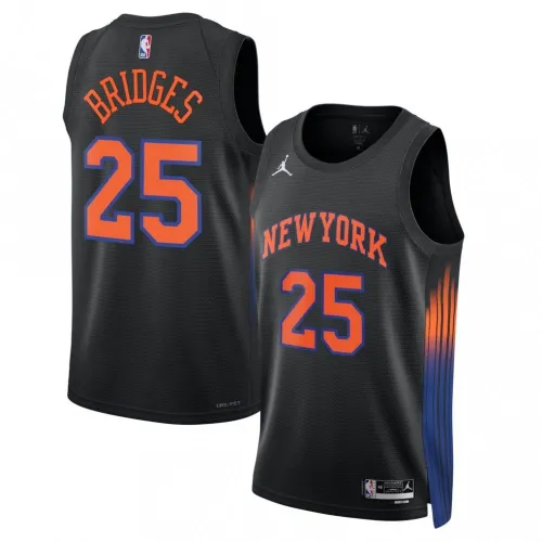 Mikal Bridges New York Knicks Jordan Brand Unisex Black Jersey - Statement Edition
