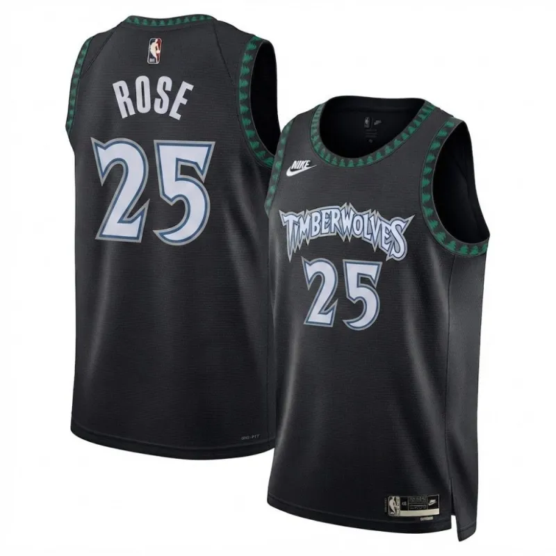 Derrick Rose Minnesota Timberwolves Nike Unisex Black Swingman Jersey – Classic Edition