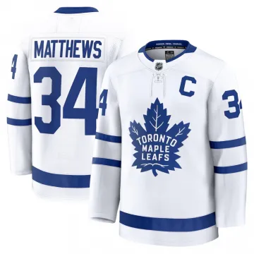 Auston Matthews Men's Toronto Maple Leafs White Away Premium Jersey