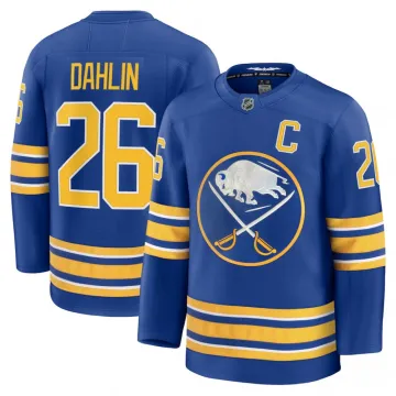 Camiseta premium de local azul real de los Buffalo Sabres de Rasmus Dahlin para hombre