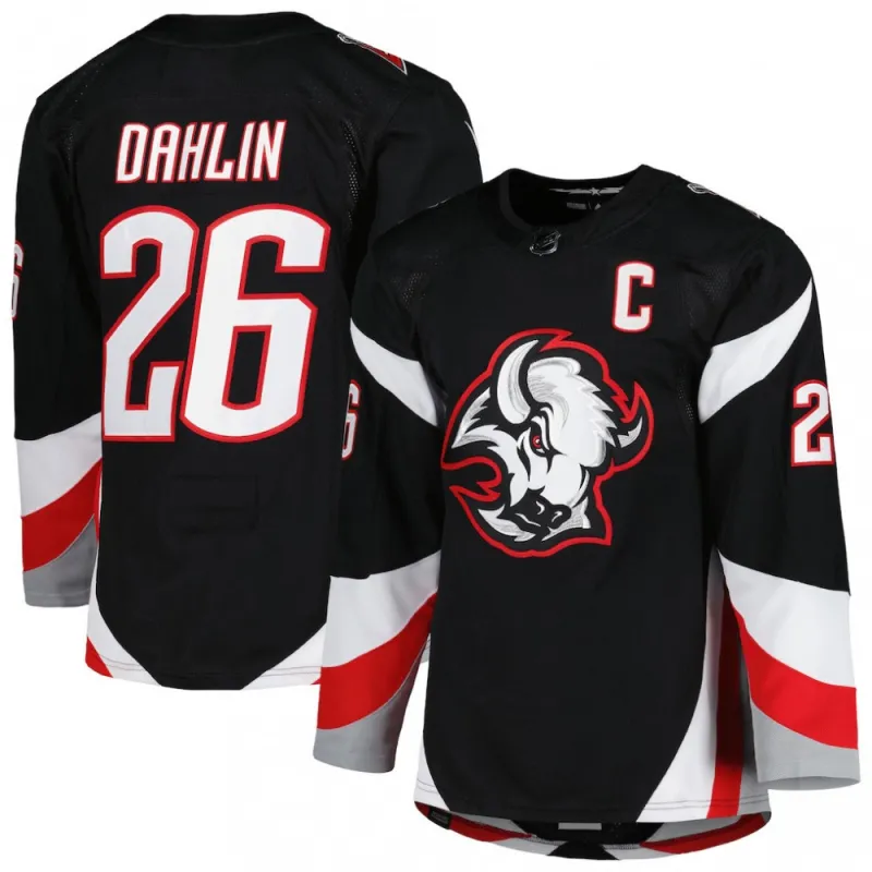 Rasmus Dahlin, Buffalo Sabres – Schwarzes Premium-Trikot (Alternativdesign)