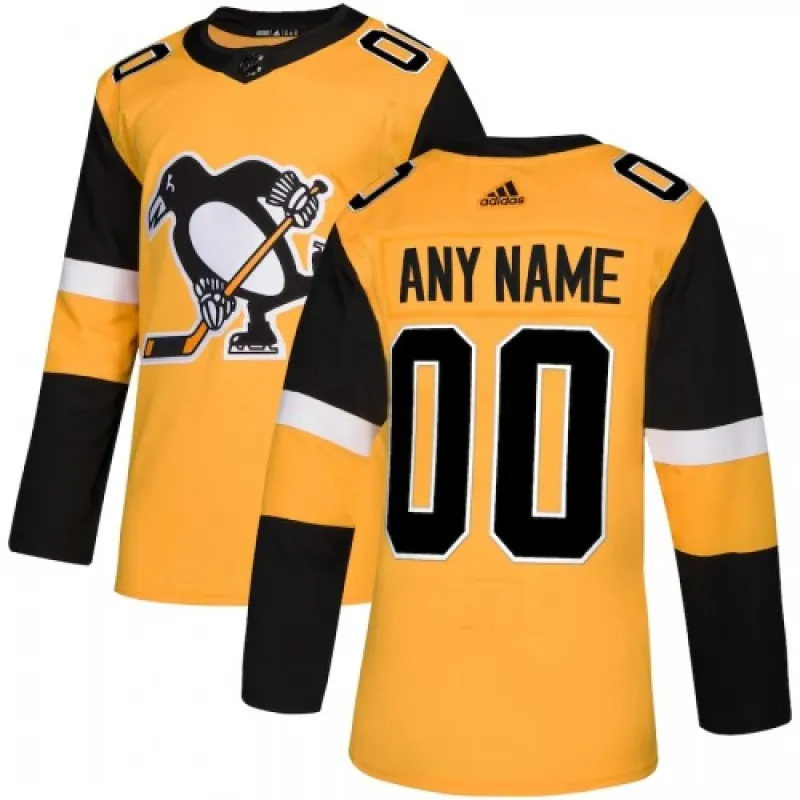 Men’s Pittsburgh Penguins adidas Gold Alternate Authentic Custom Jersey