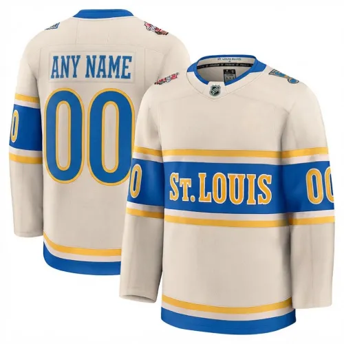 St. Louis Blues 2025 NHL Winter Classic Premium Player Custom Jersey - Cream