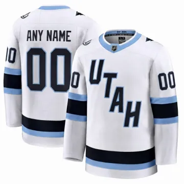 Men's Utah Mammoth White Away Premium Player Custom Jersey