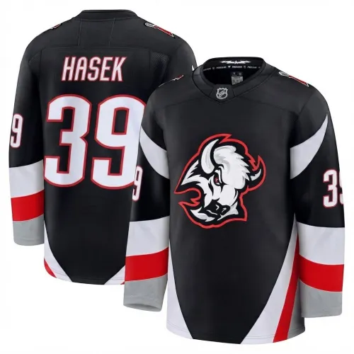 Hasek Men's Buffalo Sabres Black Alternate Premium Jersey