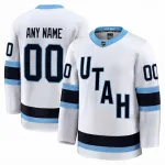 Men's Utah Mammoth White Away Premium Player Custom Jersey