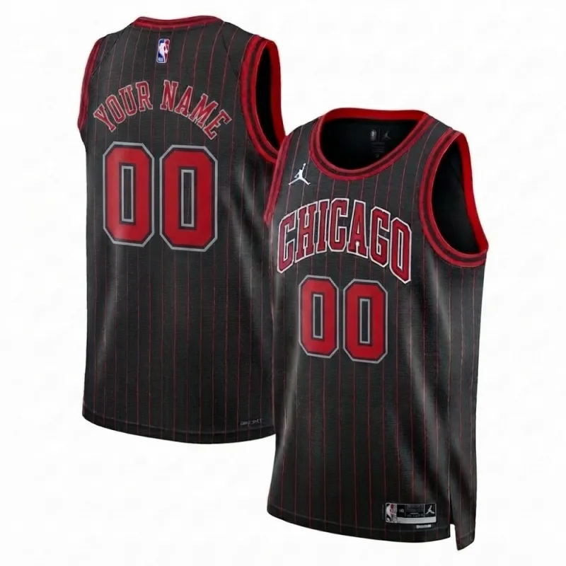 Chicago Bulls Jordan Brand Unisex Black Swingman Custom Jersey – Statement Edition