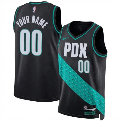 Portland Trail Blazers Nike Unisex 2022/23 Black Swingman Custom Jersey - City Edition